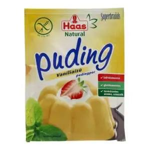 Haas Natural Vaníliaízű pudingpor 450 g – természetes alapanyagokból készült, krémes és finom vaníliás pudingpor.